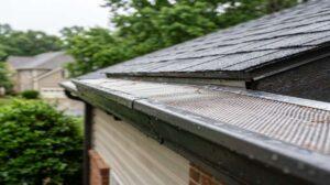 Clean gutter guards installed on a Georgia home